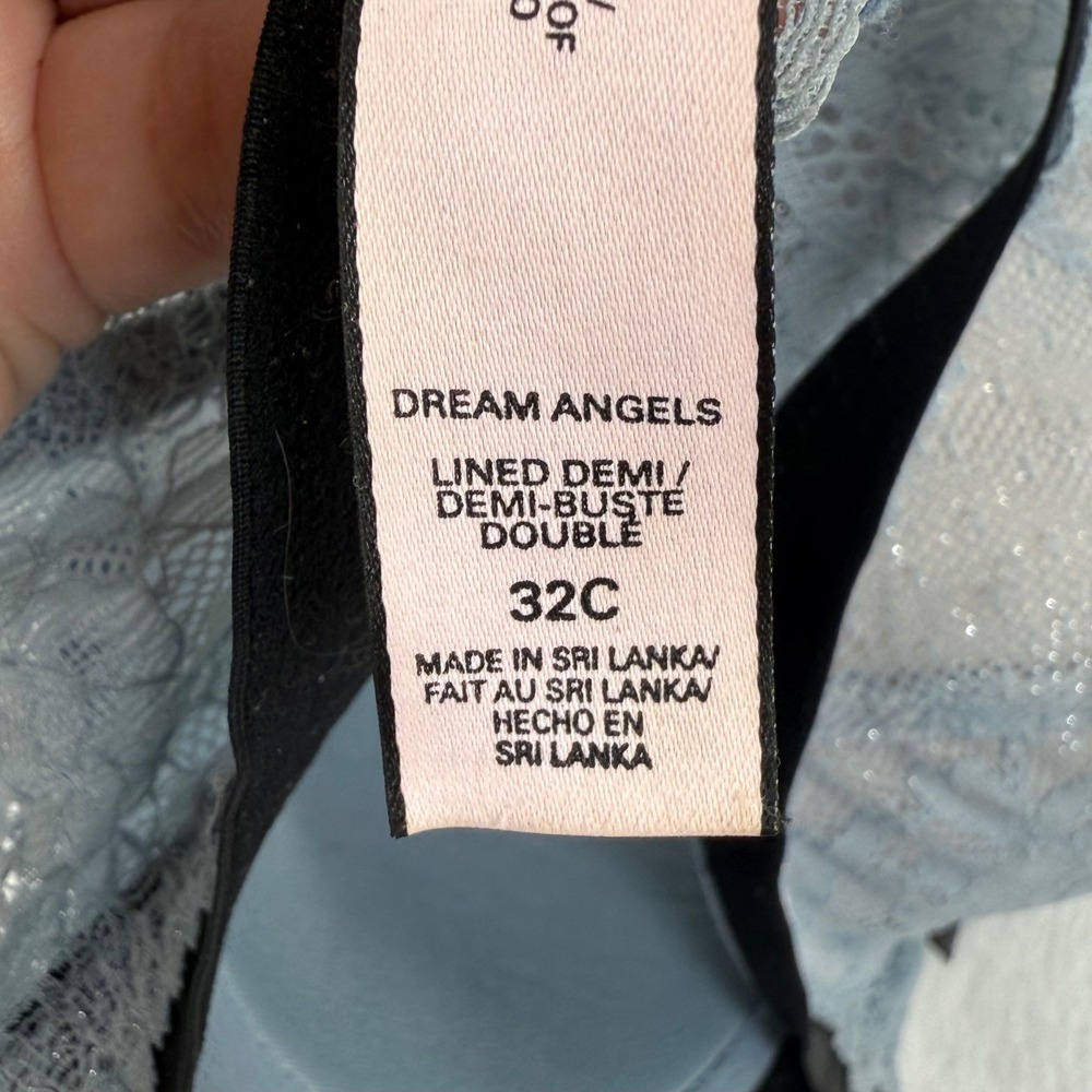 Victoria's Secret Dream Angels Lined Demi Bra Blue Lace 32C‎ - Picture 6 of 8